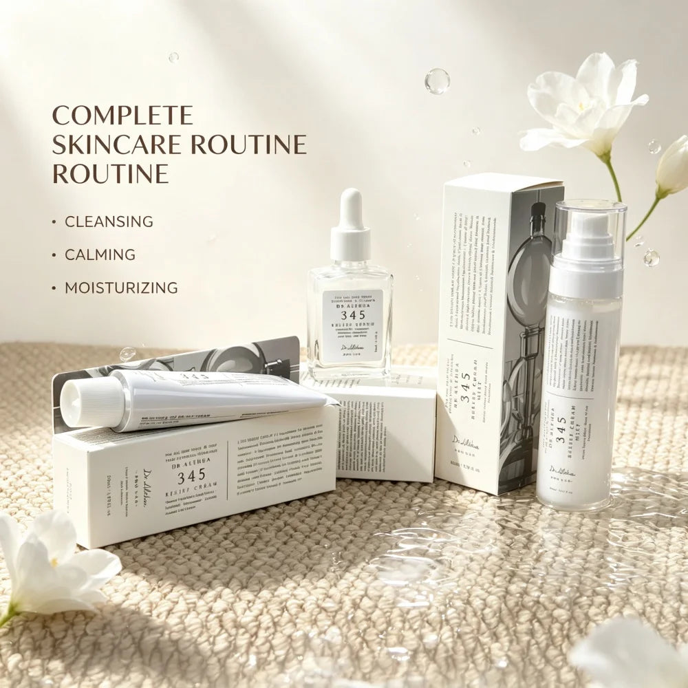 Dr.Althea 345 Complete 3-Step Skincare Routine Set Serum Cream Facial Mist Fragrance Free Calming Hydrating Facial Skin Care Kit