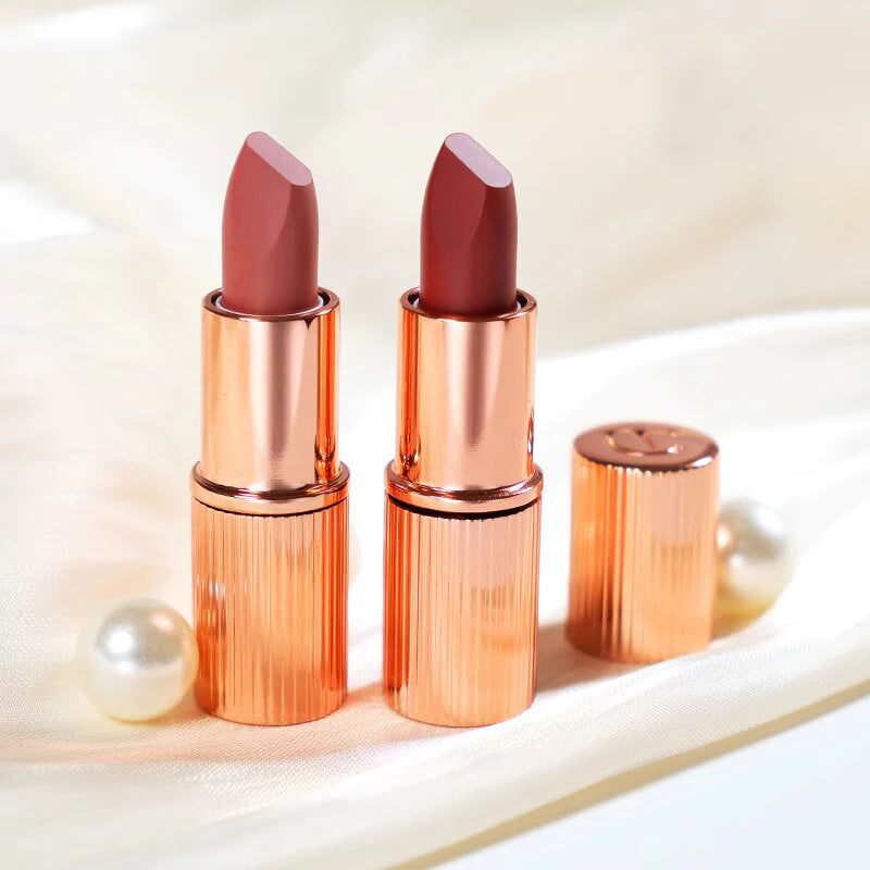 Hot Brand CT 7 colors Small Gold Tube Lipstick Pillow Talk Walk of No Shame Red Carpet Red Long Lasting Natural Lip Gloss Makeup