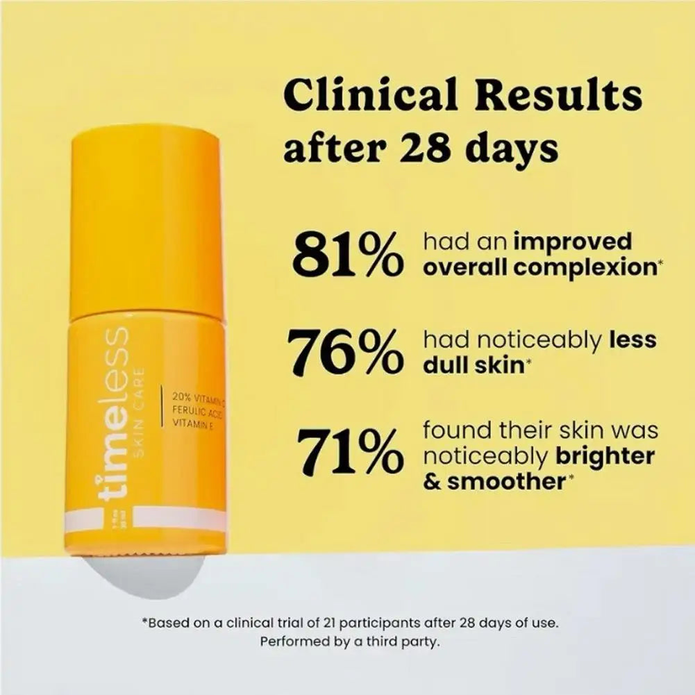 Timeless Brighten Skin Tone Reduce Dullness Collagen Antioxidant Serum 30ml Skin Care 20% Vitamin C Vitamin E Ferulic Acid Serum