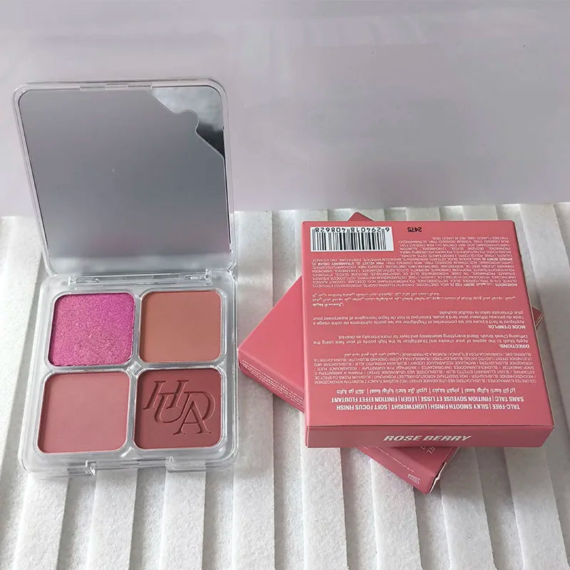Hot Selling Lipstick Mirror Long-acting Moisturizing and Nourishing Lip Gloss Matte 4 Color Powder Blusher Cosmetics