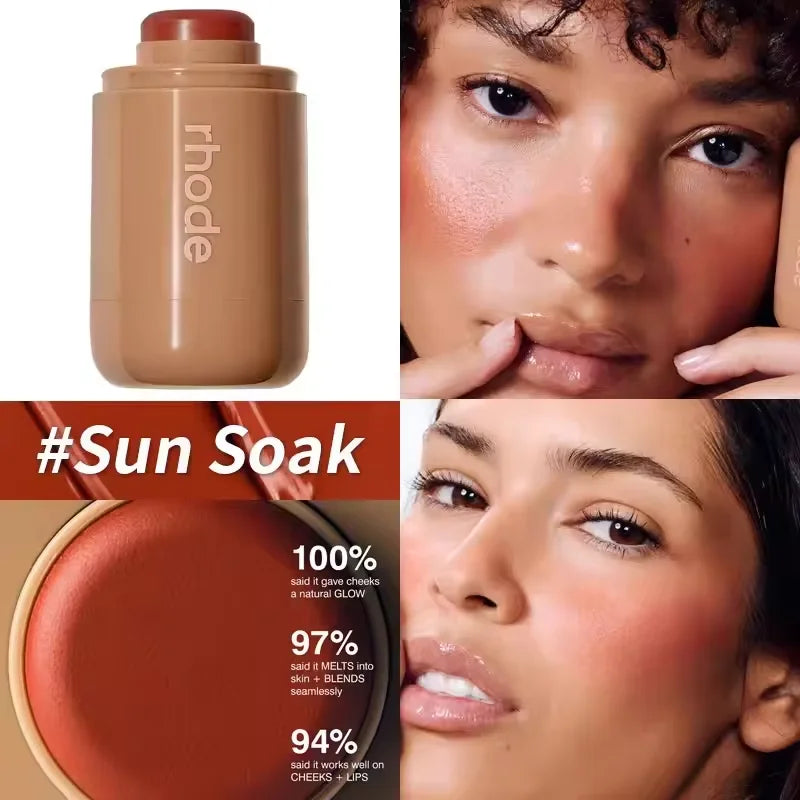 Rhodeskin Pocket Blush StickLip Cheek Hydrating Stick Natural Rouge Powder Blusher Cream Lipstick Cheek Teacup Candy Color Rhode