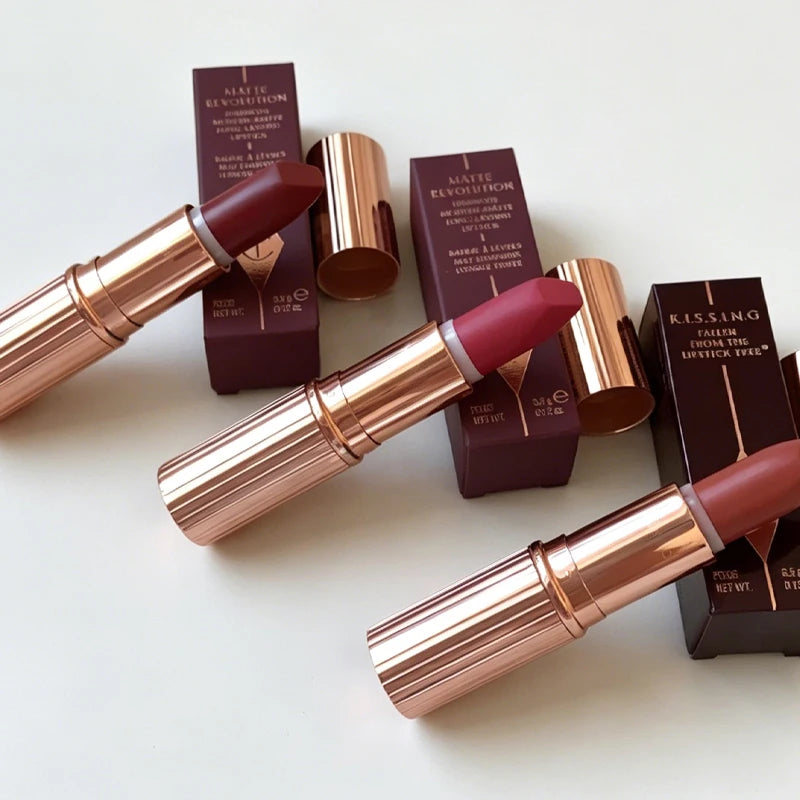 Hot Brand CT 7 colors Small Gold Tube Lipstick Pillow Talk Walk of No Shame Red Carpet Red Long Lasting Natural Lip Gloss Makeup