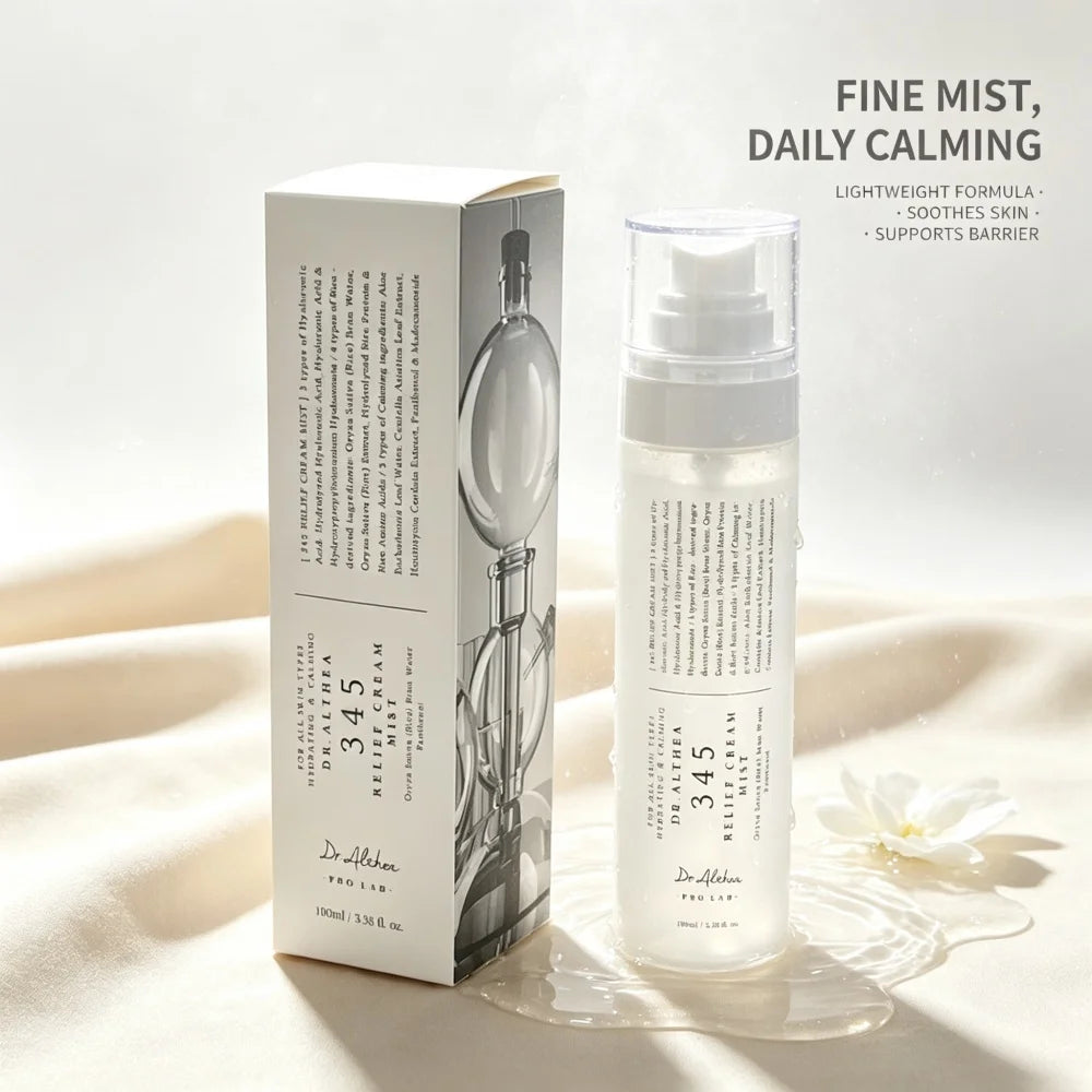 Dr.Althea 345 Complete 3-Step Skincare Routine Set Serum Cream Facial Mist Fragrance Free Calming Hydrating Facial Skin Care Kit