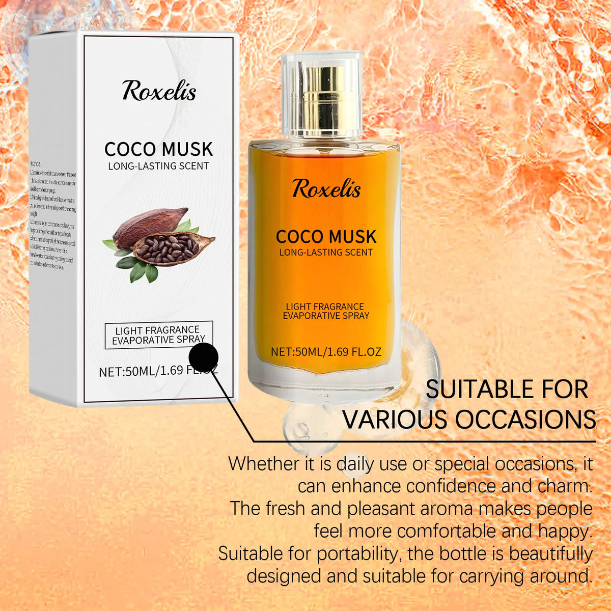 Roxelis 50ml Light Fragrance Evaporation Spray Exudes Charm This Long-Lasting Neutral Fragrance Is An Ideal Holiday Gift