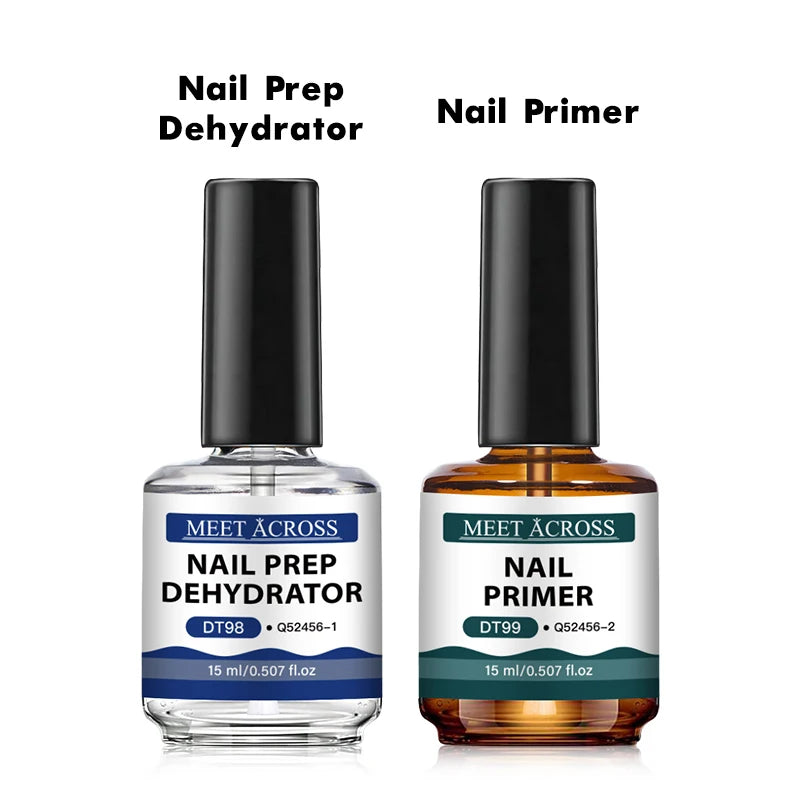 2pcs 15ml Nail Primer &amp; Nail Prep Dehydrator No Need Lamp to Dry Natural Dry Long Lasting Nail Art Functional Manicure Varnish