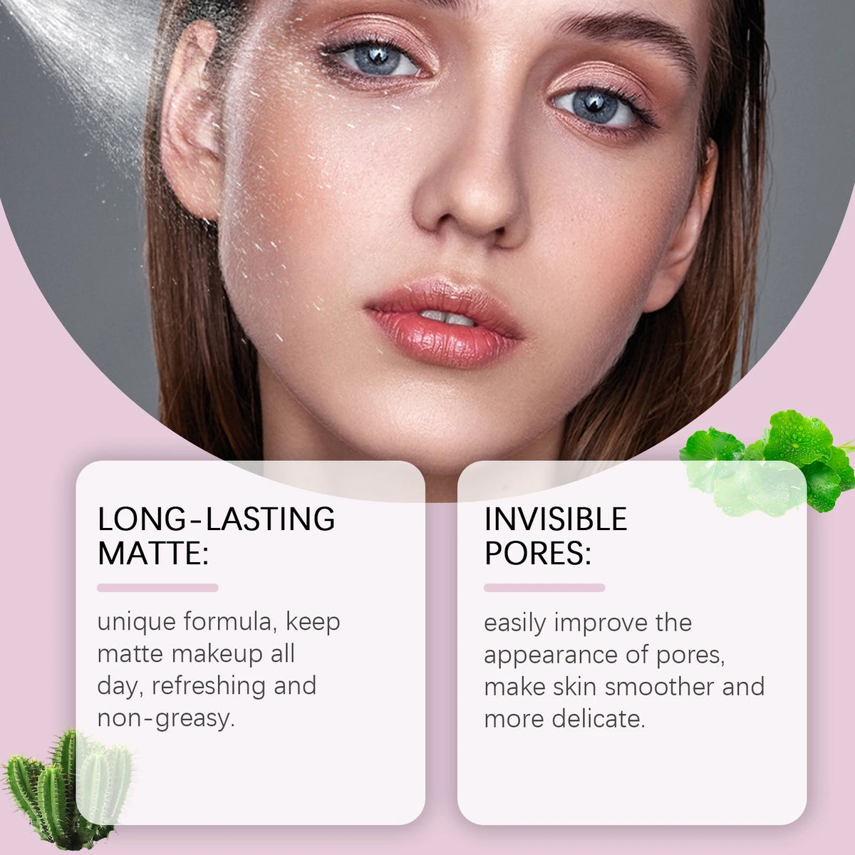 Matte Finish Setting Spray Waterproof Long Lasting Oil Control Pore Tightening Face Mist for All Day Fresh Makeup Hold 60ml