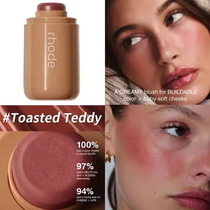 Rhodeskin Pocket Blush StickLip Cheek Hydrating Stick Natural Rouge Powder Blusher Cream Lipstick Cheek Teacup Candy Color Rhode
