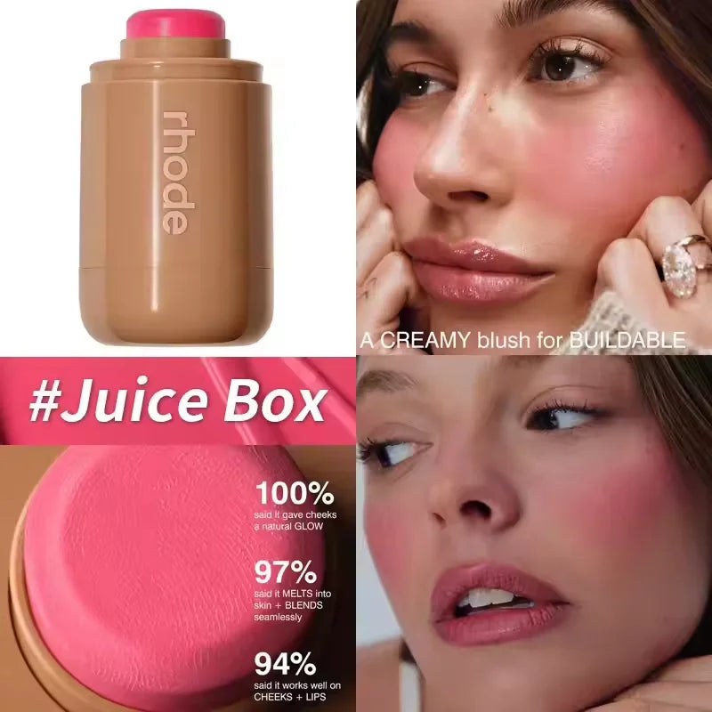 Rhodeskin Pocket Blush StickLip Cheek Hydrating Stick Natural Rouge Powder Blusher Cream Lipstick Cheek Teacup Candy Color Rhode