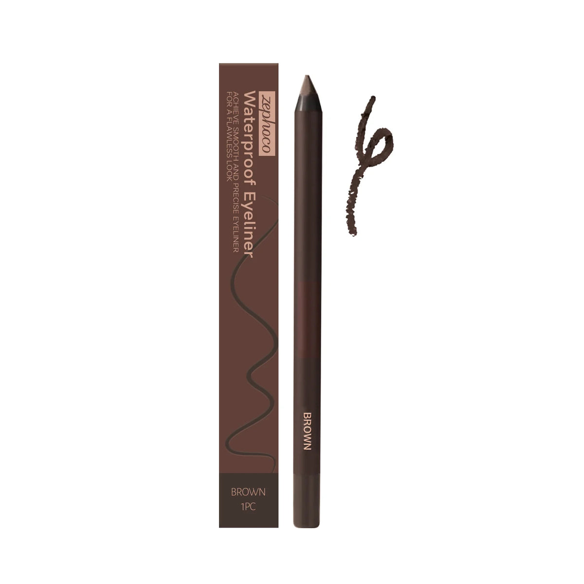 Zephoco Brown Eyeliner Pencil Waterproof Sweatproof Long Lasting Easy to Color Smooth Soft Gel Eyeliner Pencil Eye Makeup Set