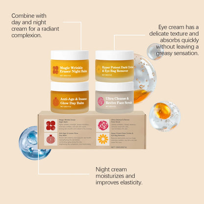 Skincare Set Face Day Night Cream Moisturizing Firming Eye Cream Facial Scrub Exfoliating Nourishing Hydrating Beauty Gift Kit