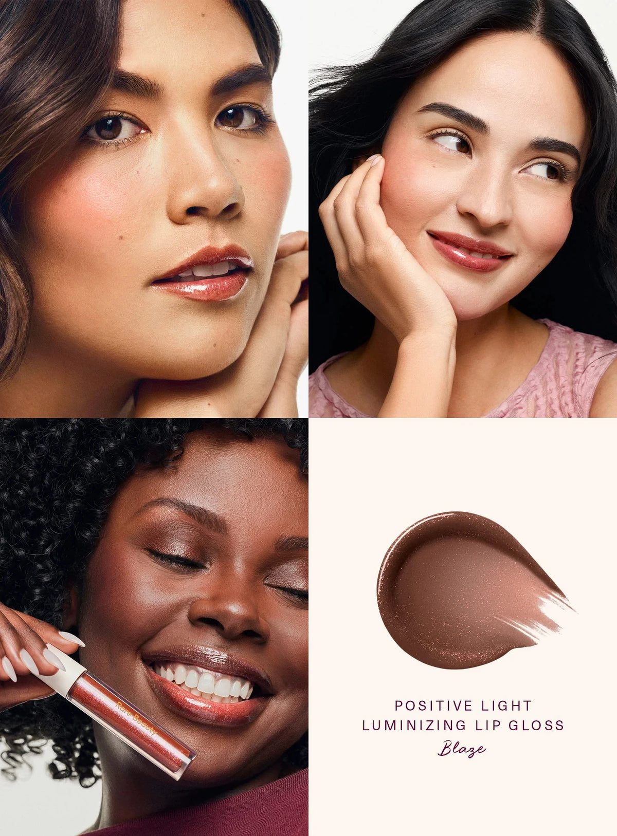 Rare Beauty Lip Gloss Waterproof Non-Stick Cup Lip Glaze Beam Smudge Proof Not Fade Matte Blusher Cream Bronze Contour Liquid
