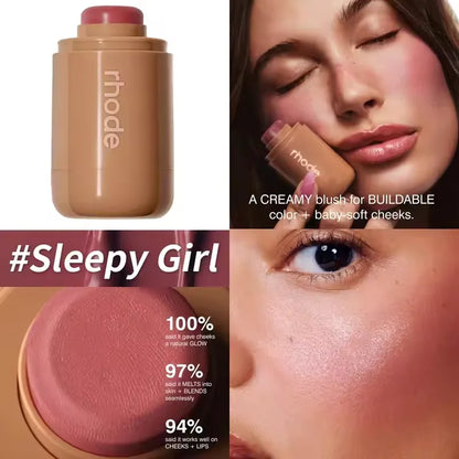 Rhodeskin Pocket Blush StickLip Cheek Hydrating Stick Natural Rouge Powder Blusher Cream Lipstick Cheek Teacup Candy Color Rhode