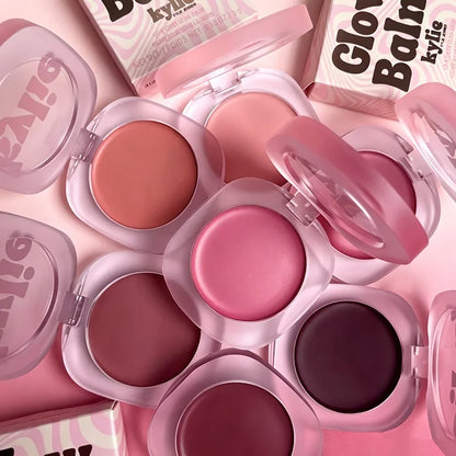 Kylie Hybrid Kissed Power Lip and Cheek Glow Balm Gloss Drip Cream Peach Pink Blusher Lasting Brighten Facial Rouge Cosmetics