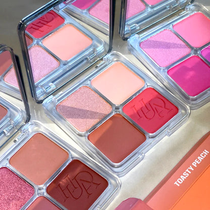 Hot Selling Lipstick Mirror Long-acting Moisturizing and Nourishing Lip Gloss Matte 4 Color Powder Blusher Cosmetics