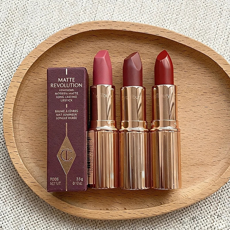 Hot Brand CT 7 colors Small Gold Tube Lipstick Pillow Talk Walk of No Shame Red Carpet Red Long Lasting Natural Lip Gloss Makeup