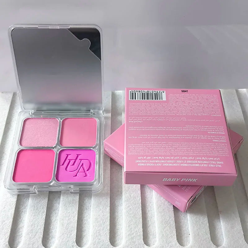 Hot Selling Lipstick Mirror Long-acting Moisturizing and Nourishing Lip Gloss Matte 4 Color Powder Blusher Cosmetics