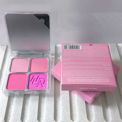 Hot Selling Lipstick Mirror Long-acting Moisturizing and Nourishing Lip Gloss Matte 4 Color Powder Blusher Cosmetics