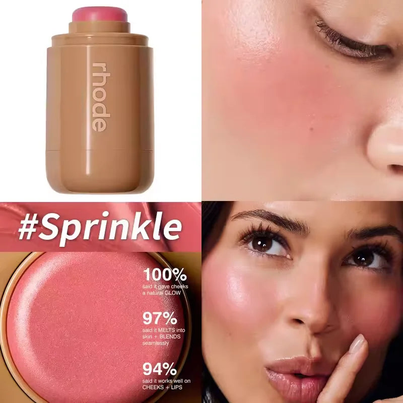 Rhodeskin Pocket Blush StickLip Cheek Hydrating Stick Natural Rouge Powder Blusher Cream Lipstick Cheek Teacup Candy Color Rhode