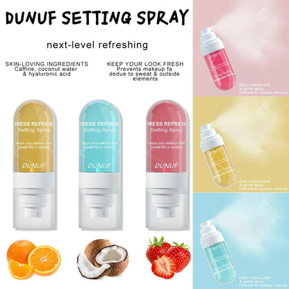 DUNUF 1 Pcs Moisturizing Makeup Setting Spray - Prevents Melting Fading No Oil Long-lasting Freshness for Facial Makeup
