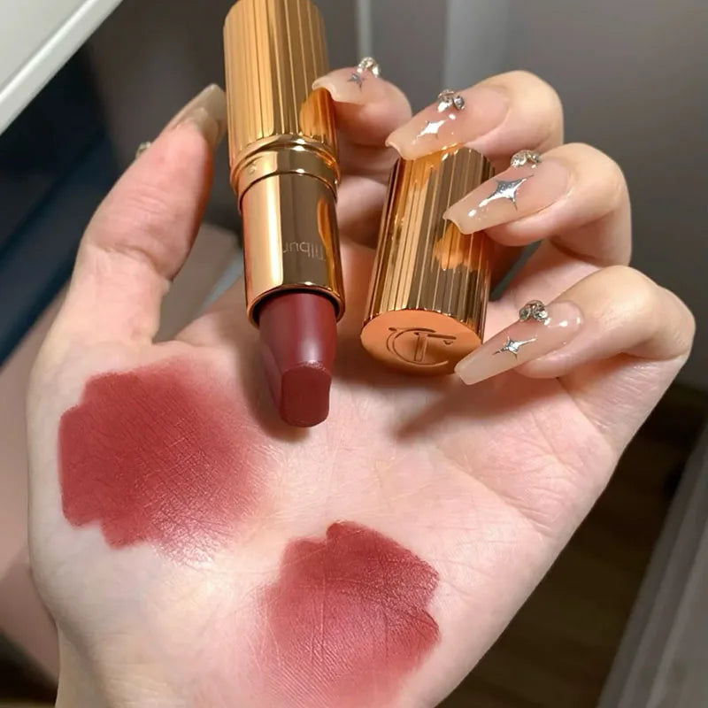 Hot Selling Luxury CT Small Gold Tube Lipstick Matte Waterproof Durable Matte Powder Beauty Natural Color Advanced Lips Cosmetic