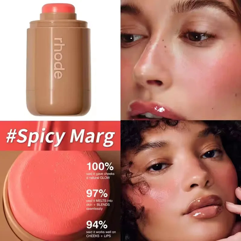 Rhodeskin Pocket Blush StickLip Cheek Hydrating Stick Natural Rouge Powder Blusher Cream Lipstick Cheek Teacup Candy Color Rhode