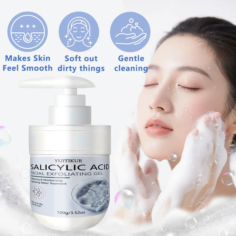 YUITIKUE Salicylic Acid Exfoliating Gel - Gentle Cleansing &amp; Moisturizing, Removes Dead Skin for Face &amp; Body, 100g