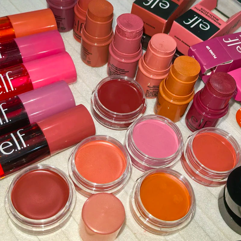Elf Dual-Use Liquid Blush Pink Positive Plums Up Plumping Lip Gloss Makeup 8 Colors Cream Blush Lasting Easy To Color Cosmetics