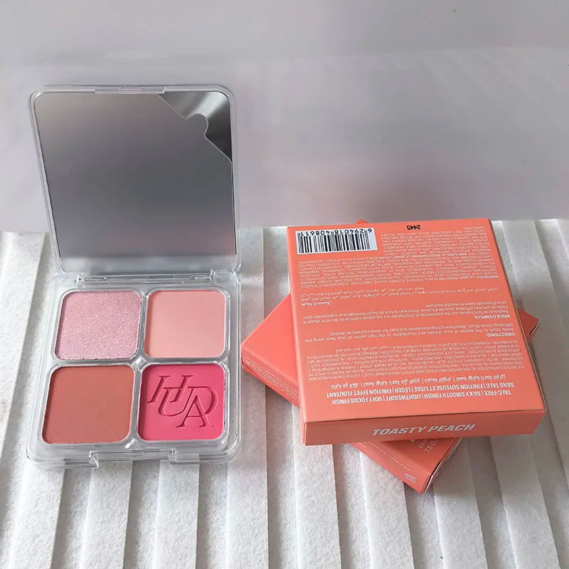 Hot Selling Lipstick Mirror Long-acting Moisturizing and Nourishing Lip Gloss Matte 4 Color Powder Blusher Cosmetics