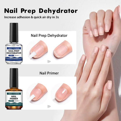 2pcs 15ml Nail Primer &amp; Nail Prep Dehydrator No Need Lamp to Dry Natural Dry Long Lasting Nail Art Functional Manicure Varnish