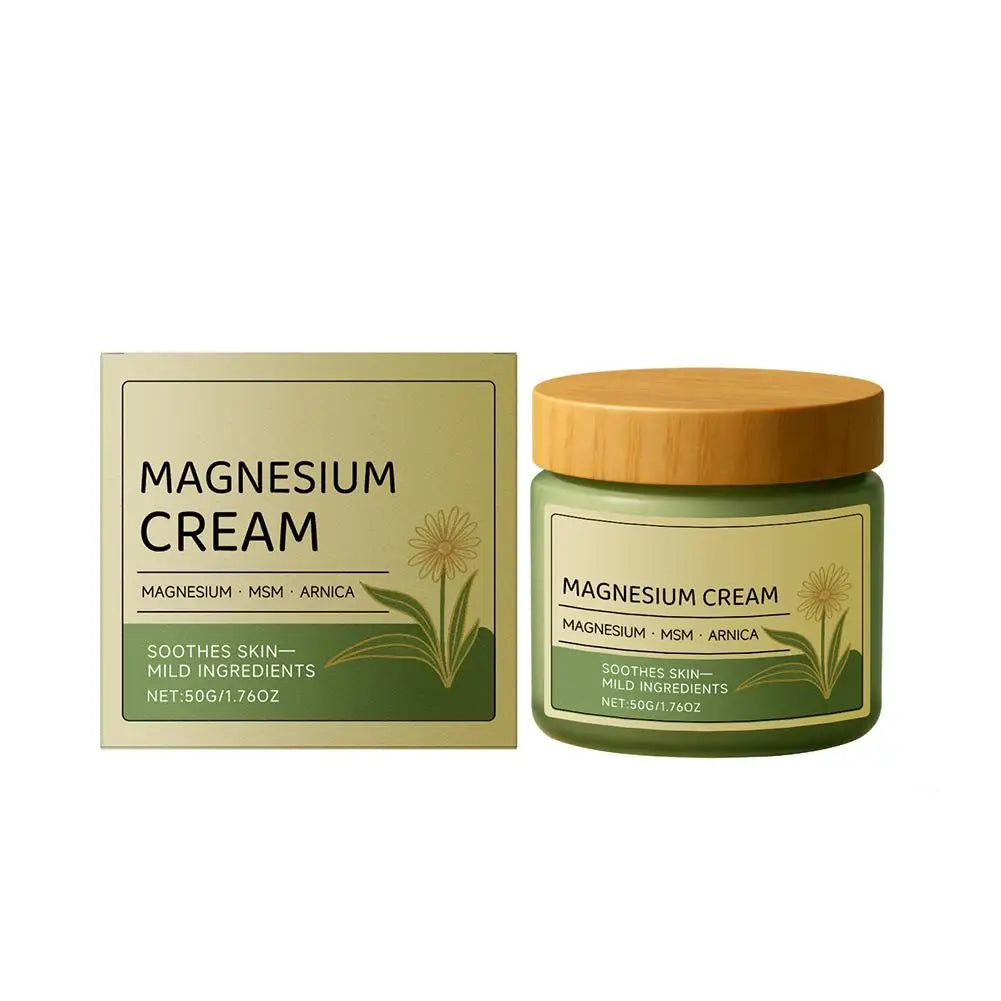 Magnesium Cream with MSM &amp; Arnica, Gentle Plant Extract Body Care Balm, Soothing Massage Cream for Daily Skin Relief