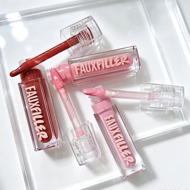 Hot Selling Lipstick Mirror Long-acting Moisturizing and Nourishing Lip Gloss Matte 4 Color Powder Blusher Cosmetics