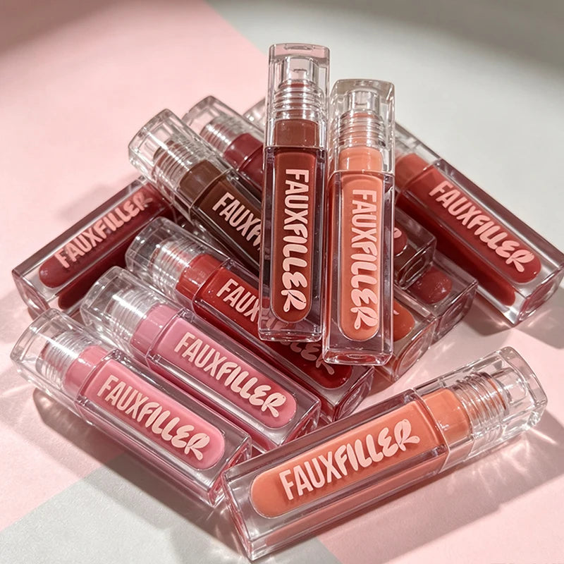 Hot Selling Lipstick Mirror Long-acting Moisturizing and Nourishing Lip Gloss Matte 4 Color Powder Blusher Cosmetics