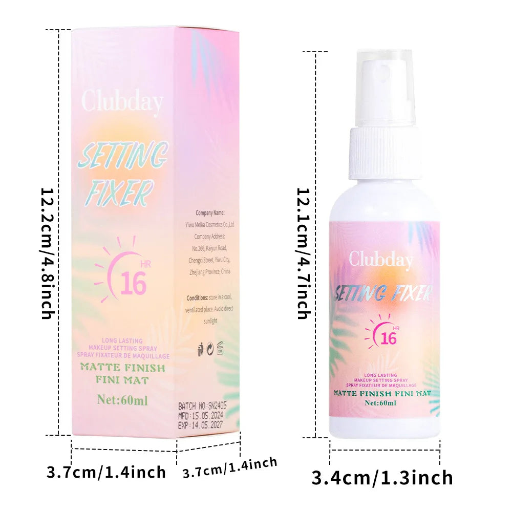 60ml Matte Setting Spray Lightweight Oil‑Control Long‑Lasting Natural Mist Finish Facial Makeup Cosmetics