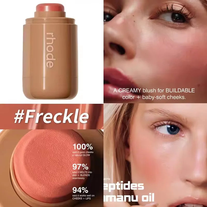 Rhodeskin Pocket Blush StickLip Cheek Hydrating Stick Natural Rouge Powder Blusher Cream Lipstick Cheek Teacup Candy Color Rhode