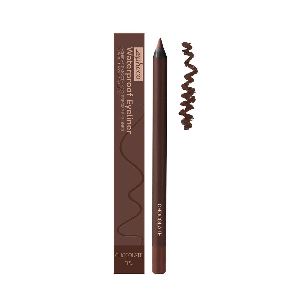 Zephoco Brown Eyeliner Pencil Waterproof Sweatproof Long Lasting Easy to Color Smooth Soft Gel Eyeliner Pencil Eye Makeup Set