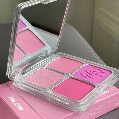 Hot Selling Lipstick Mirror Long-acting Moisturizing and Nourishing Lip Gloss Matte 4 Color Powder Blusher Cosmetics